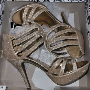 Shimmer gold heels